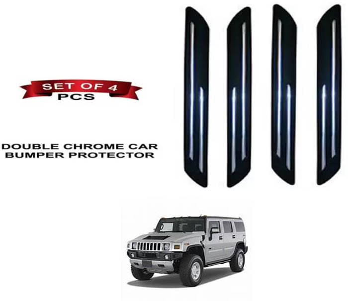 RONISH Rubber Car Bumper Protector Guard (Double Chrome) For Universal For Car Hummer H2 RONISH Rubber Car Bumper Protector Guard (Double Chrome) For Universal For Car Hummer H2
