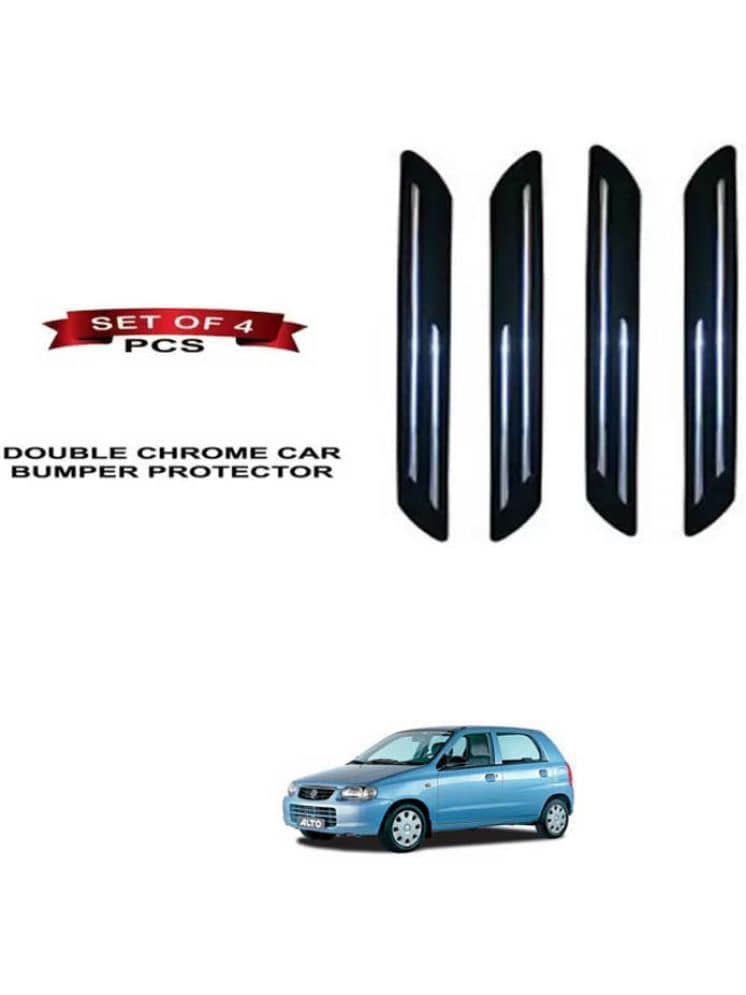 RONISH Rubber Car Bumper Protector Guard (Double Chrome) For Maruti Suzuki Alto