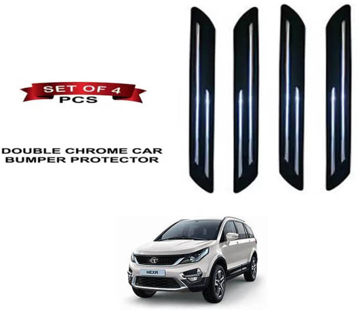 RONISH Rubber Car Bumper Protector Guard (Double Chrome) For Tata Hexa RONISH Rubber Car Bumper Protector Guard (Double Chrome) For Tata Hexa