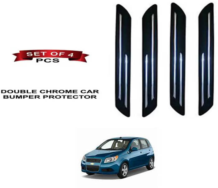 RONISH Rubber Car Bumper Protector Guard (Double Chrome) For Chevrolet Aveo RONISH Rubber Car Bumper Protector Guard (Double Chrome) For Chevrolet Aveo