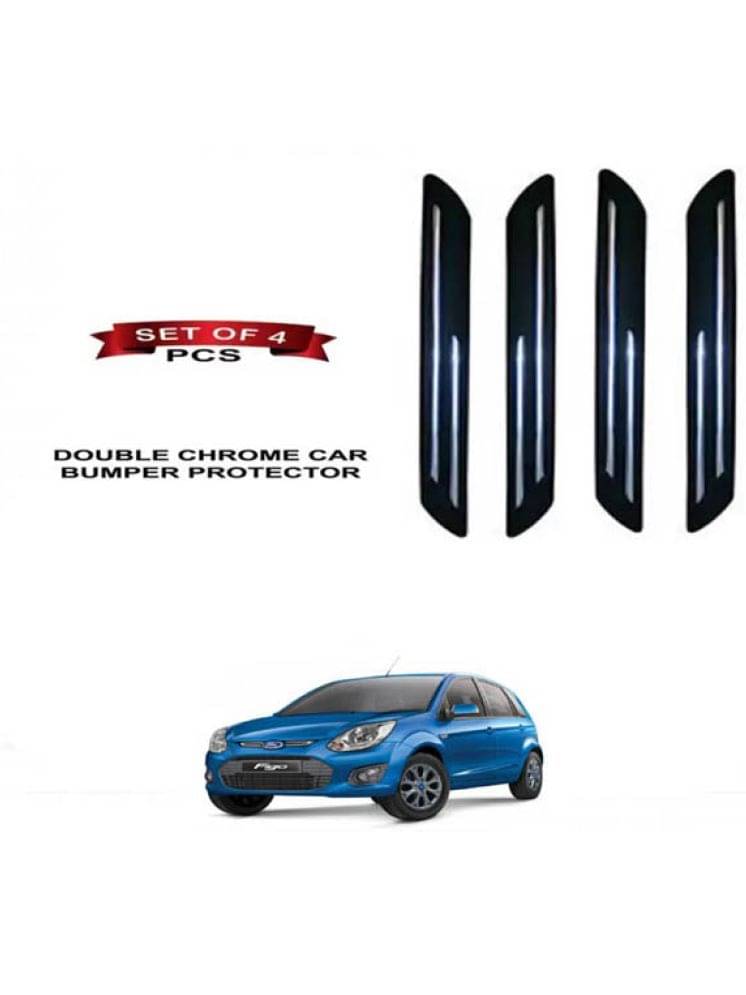 RONISH Rubber Car Bumper Protector Guard (Double Chrome) For Ford Figo     			RONISH Rubber Car Bumper Protector Guard (Double Chrome) For Ford Figo