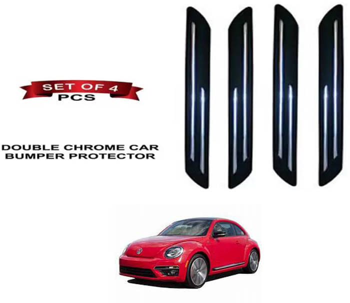 RONISH Rubber Car Bumper Protector Guard (Double Chrome) For Volkswagen Beetle RONISH Rubber Car Bumper Protector Guard (Double Chrome) For Volkswagen Beetle