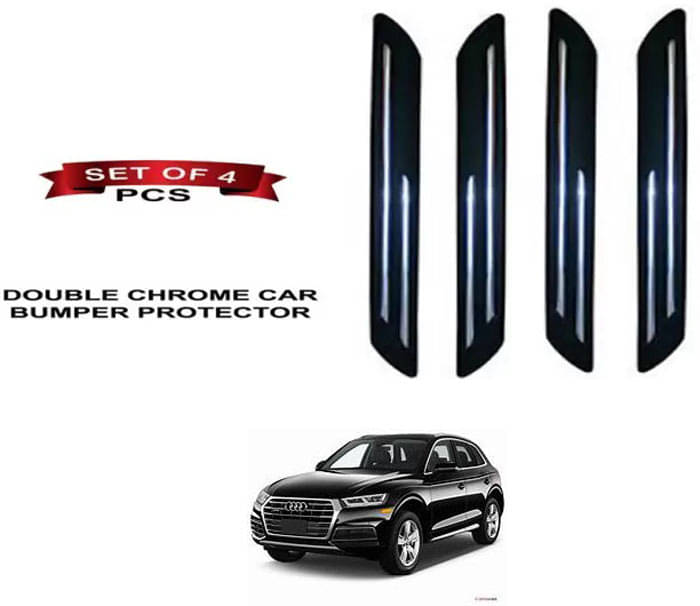     			RONISH Rubber Car Bumper Protector Guard (Double Chrome) For Audi Q5