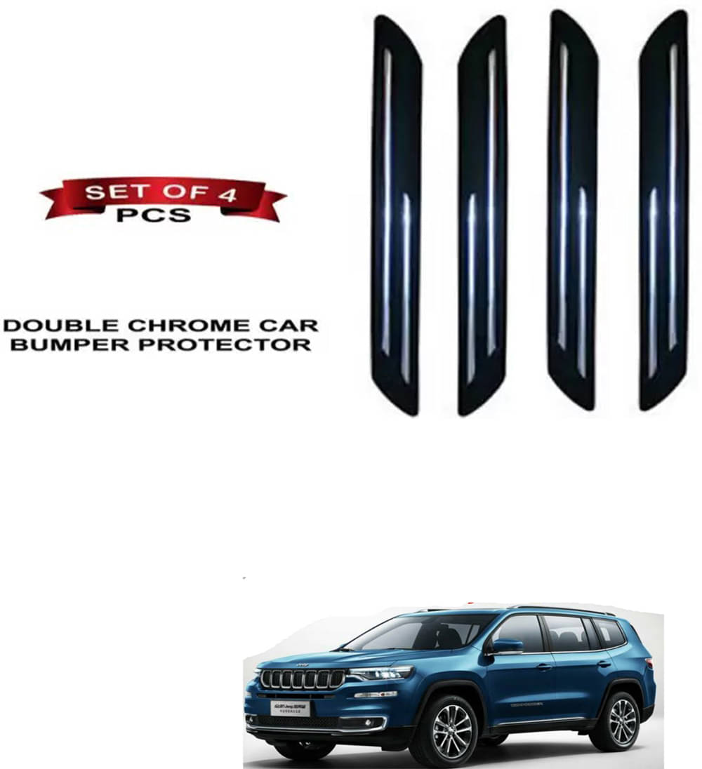 RONISH Rubber Car Bumper Protector Guard (Double Chrome) For Mahindra Scorpio 2020 RONISH Rubber Car Bumper Protector Guard (Double Chrome) For Mahindra Scorpio 2020