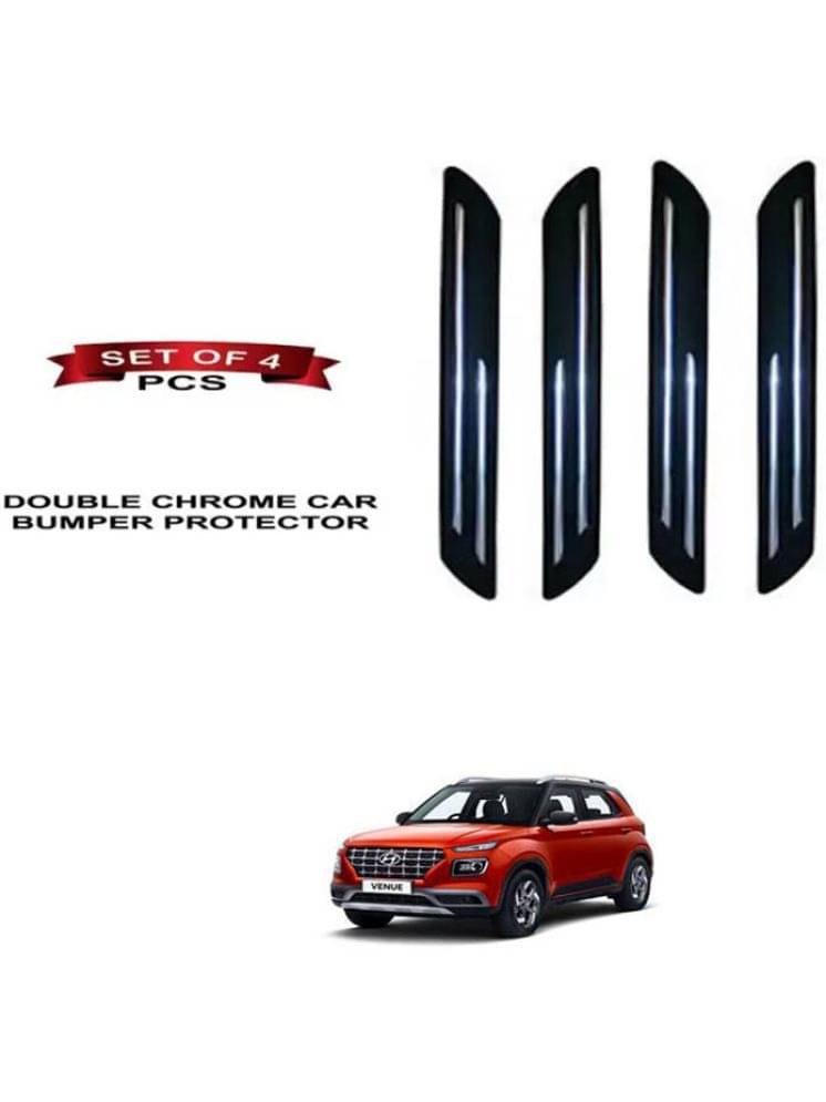 RONISH Rubber Car Bumper Protector Guard (Double Chrome) For Hyundai Venue RONISH Rubber Car Bumper Protector Guard (Double Chrome) For Hyundai Venue
