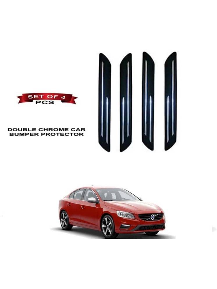 RONISH Rubber Car Bumper Protector Guard (Double Chrome) For Volvo New S60 RONISH Rubber Car Bumper Protector Guard (Double Chrome) For Volvo New S60