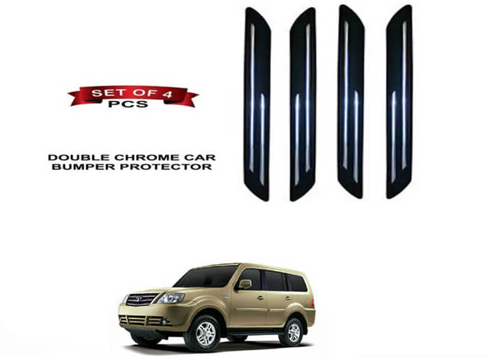     			RONISH Rubber Car Bumper Protector Guard (Double Chrome) For Tata Grand Dicor