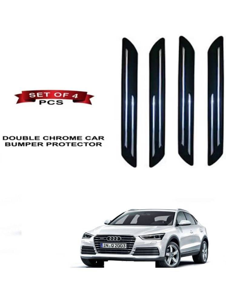 RONISH Rubber Car Bumper Protector Guard (Double Chrome) For Audi Q2     			RONISH Rubber Car Bumper Protector Guard (Double Chrome) For Audi Q2