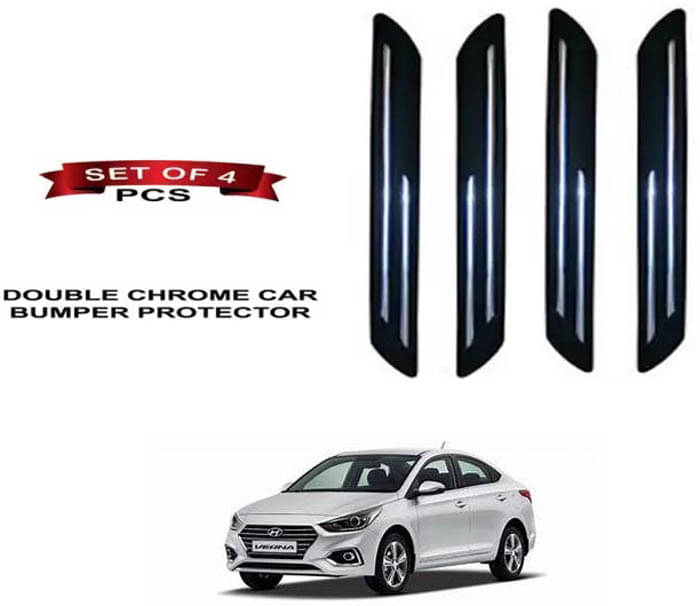 RONISH Rubber Car Bumper Protector Guard (Double Chrome) For Hyundai Fluidic Verna RONISH Rubber Car Bumper Protector Guard (Double Chrome) For Hyundai Fluidic Verna