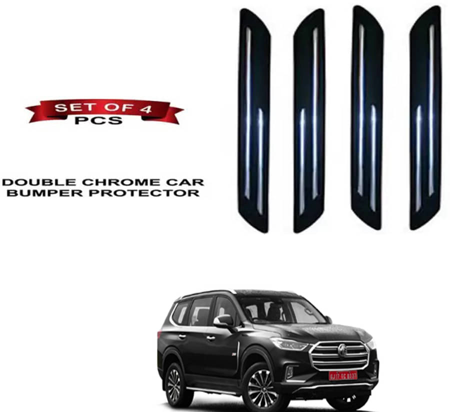 RONISH Rubber Car Bumper Protector Guard (Double Chrome) For MG Gloster RONISH Rubber Car Bumper Protector Guard (Double Chrome) For MG Gloster
