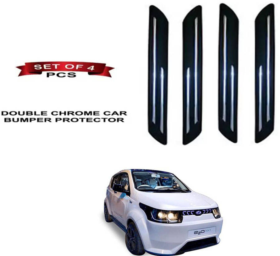 RONISH Rubber Car Bumper Protector Guard (Double Chrome) For Mahindra e2o NXT RONISH Rubber Car Bumper Protector Guard (Double Chrome) For Mahindra e2o NXT