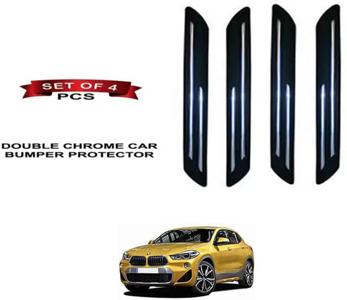 RONISH Rubber Car Bumper Protector Guard (Double Chrome) For BMW X2     			RONISH Rubber Car Bumper Protector Guard (Double Chrome) For BMW X2