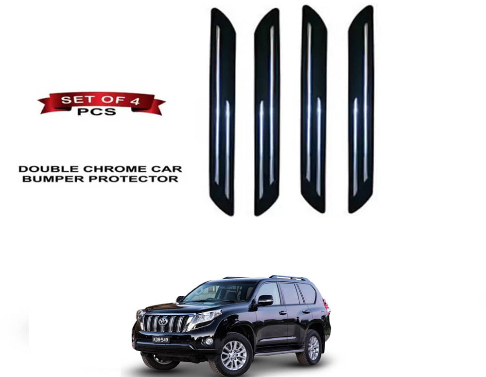 RONISH Rubber Car Bumper Protector Guard (Double Chrome) For Toyota Land Cruiser RONISH Rubber Car Bumper Protector Guard (Double Chrome) For Toyota Land Cruiser
