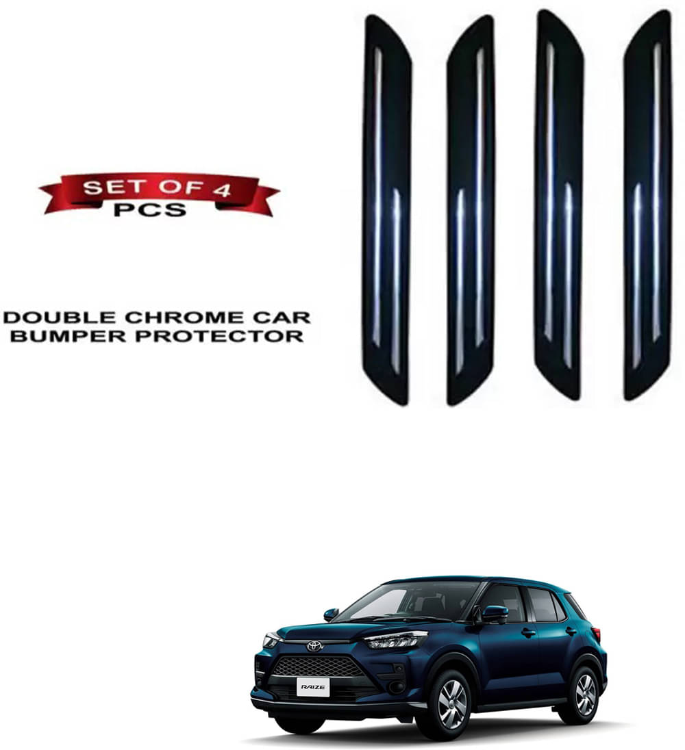     			RONISH Rubber Car Bumper Protector Guard (Double Chrome) For Toyota Raize