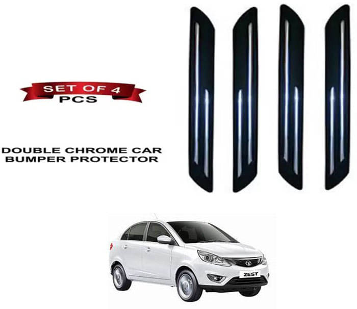 RONISH Rubber Car Bumper Protector Guard (Double Chrome) For Tata Zest RONISH Rubber Car Bumper Protector Guard (Double Chrome) For Tata Zest