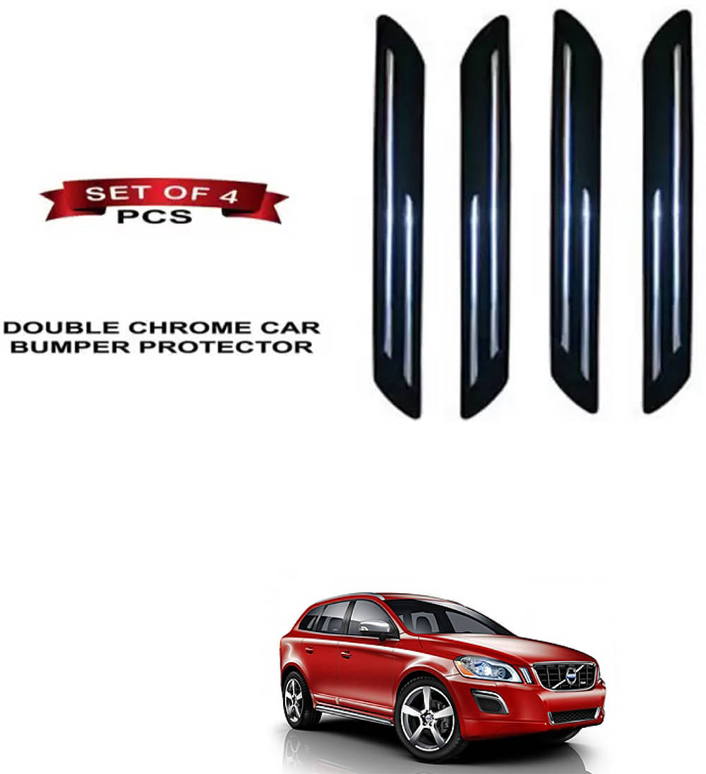RONISH Rubber Car Bumper Protector Guard (Double Chrome) For Volvo XC30 RONISH Rubber Car Bumper Protector Guard (Double Chrome) For Volvo XC30