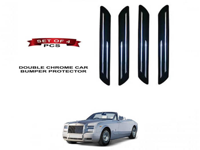RONISH Rubber Car Bumper Protector Guard (Double Chrome) For Rolls Royce Drophead RONISH Rubber Car Bumper Protector Guard (Double Chrome) For Rolls Royce Drophead