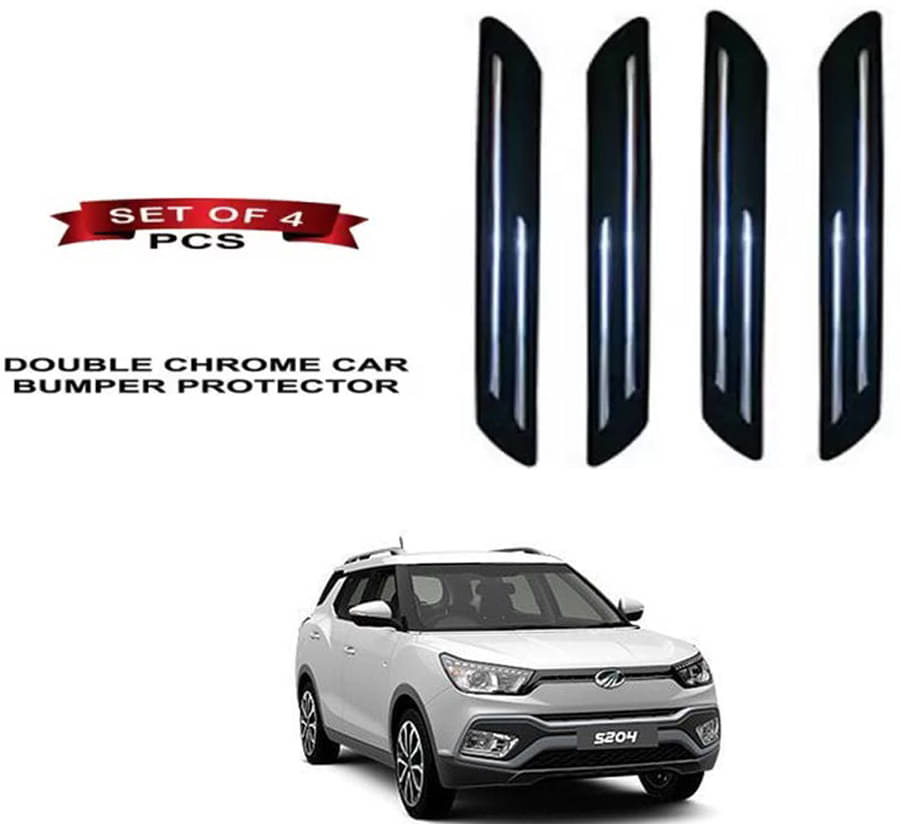 RONISH Rubber Car Bumper Protector Guard (Double Chrome) For Mahindra S204 RONISH Rubber Car Bumper Protector Guard (Double Chrome) For Mahindra S204