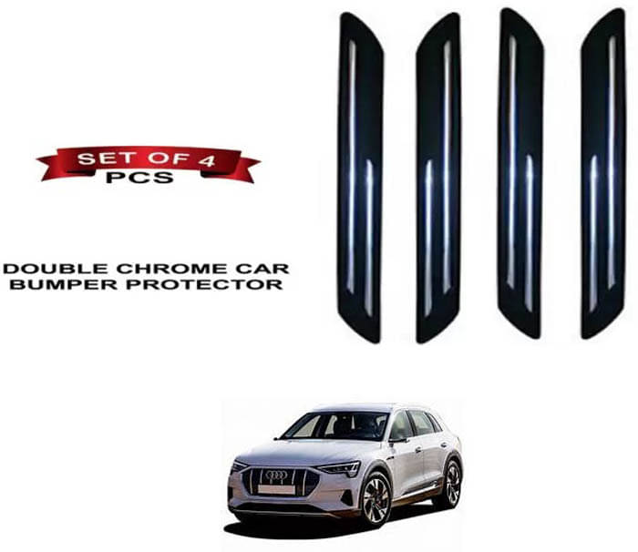 RONISH Rubber Car Bumper Protector Guard (Double Chrome) For Audi E-TRON RONISH Rubber Car Bumper Protector Guard (Double Chrome) For Audi E-TRON