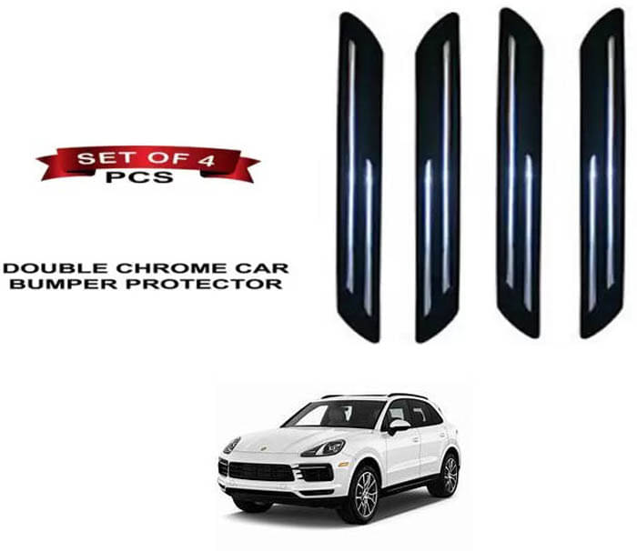     			RONISH Rubber Car Bumper Protector Guard (Double Chrome) For Universal For Car Cayenne