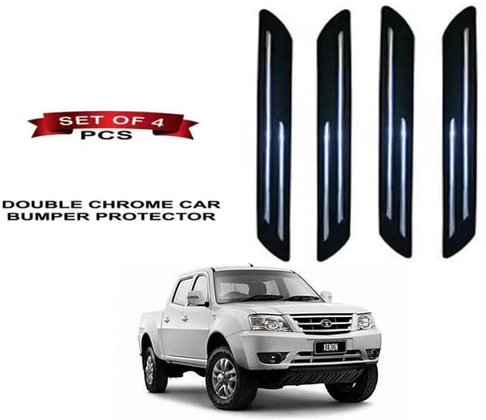     			RONISH Rubber Car Bumper Protector Guard (Double Chrome) For Tata Xenon