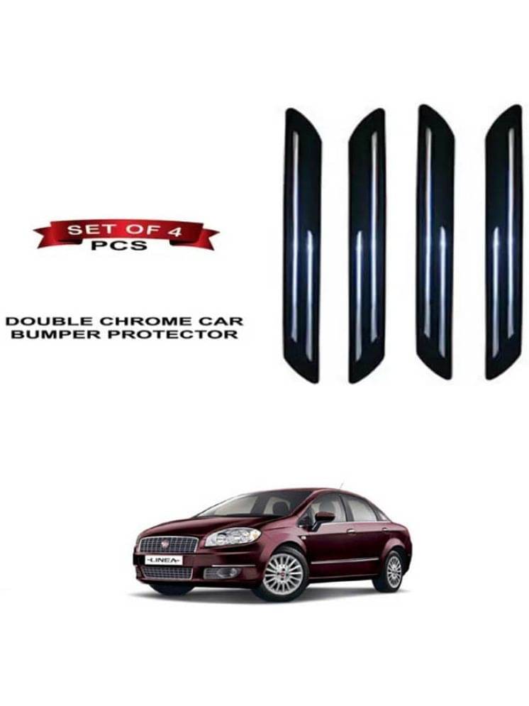 RONISH Rubber Car Bumper Protector Guard (Double Chrome) For Fiat Linea Classic RONISH Rubber Car Bumper Protector Guard (Double Chrome) For Fiat Linea Classic