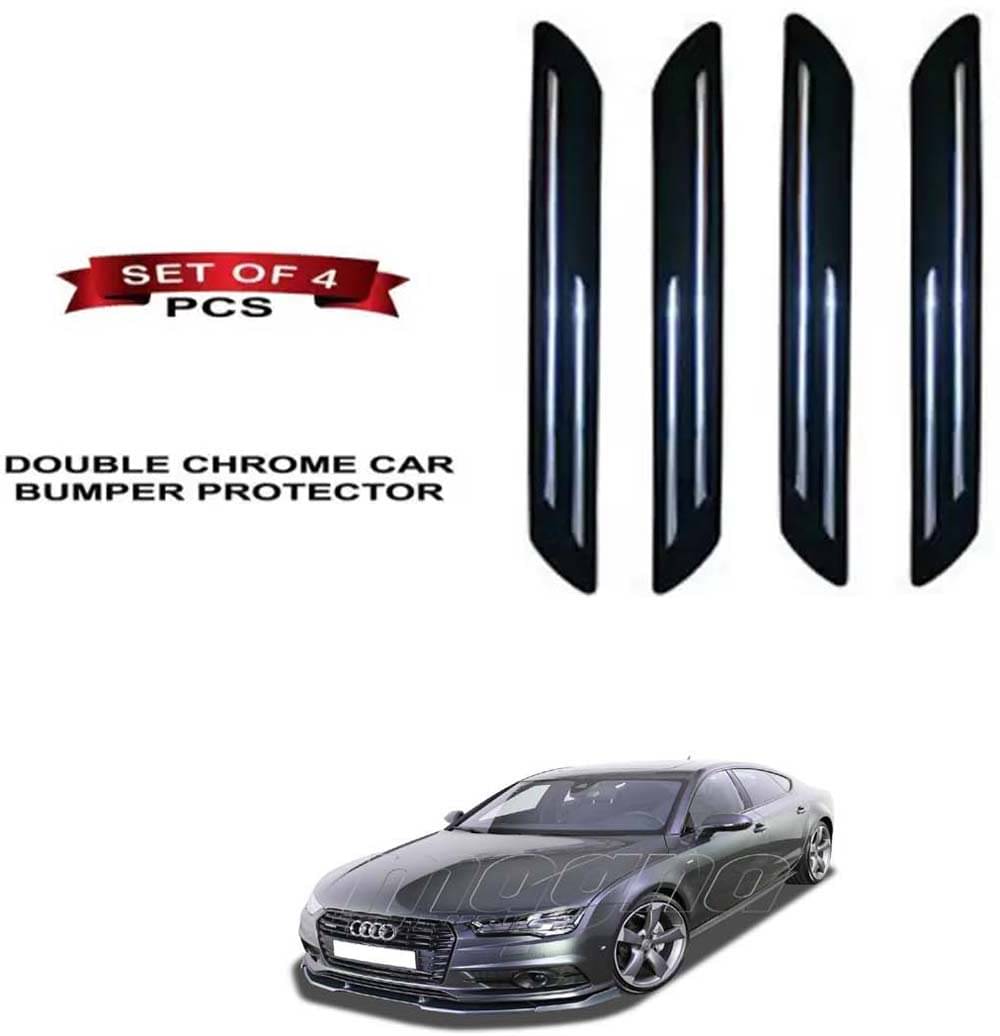 RONISH Rubber Car Bumper Protector Guard (Double Chrome) For Audi A7 Facelift RONISH Rubber Car Bumper Protector Guard (Double Chrome) For Audi A7 Facelift