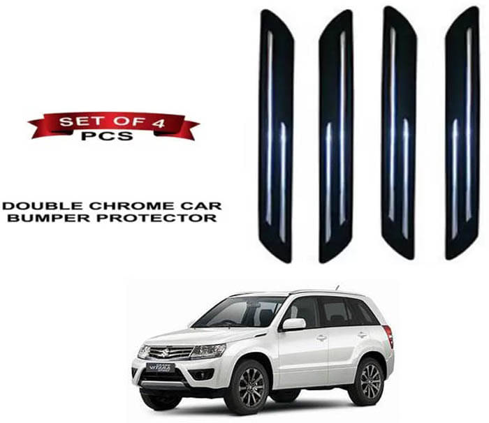     			RONISH Rubber Car Bumper Protector Guard (Double Chrome) For Maruti Suzuki Grand Vitara