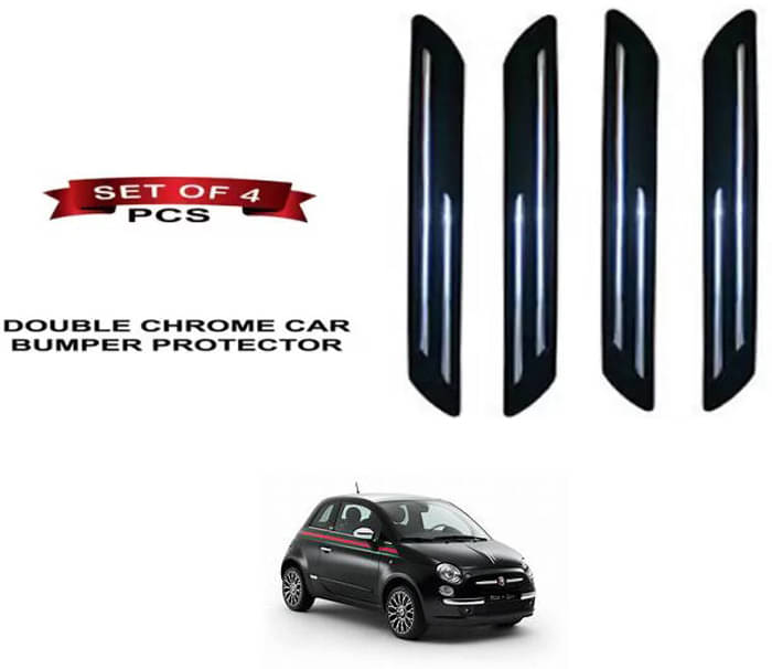 RONISH Rubber Car Bumper Protector Guard (Double Chrome) For Fiat 500 RONISH Rubber Car Bumper Protector Guard (Double Chrome) For Fiat 500
