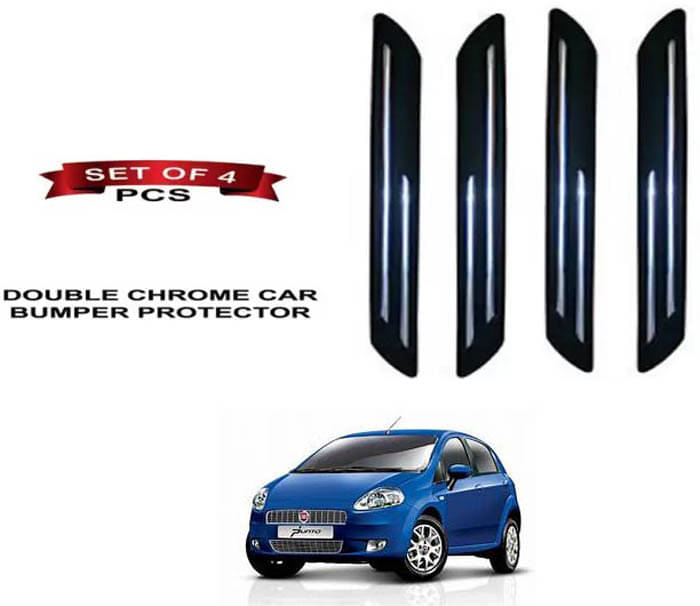 RONISH Rubber Car Bumper Protector Guard (Double Chrome) For Fiat Grande Punto RONISH Rubber Car Bumper Protector Guard (Double Chrome) For Fiat Grande Punto