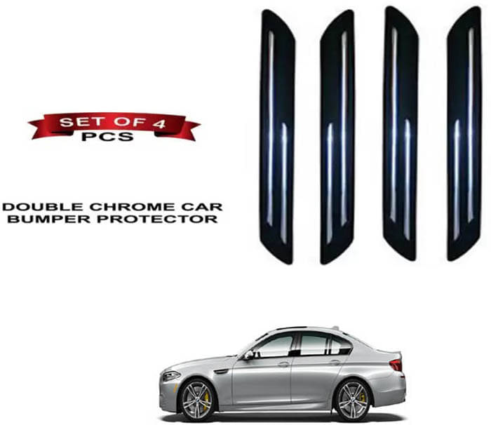 RONISH Rubber Car Bumper Protector Guard (Double Chrome) For BMW 720D     			RONISH Rubber Car Bumper Protector Guard (Double Chrome) For BMW 720D