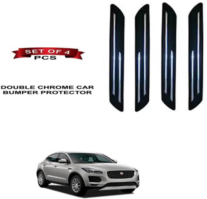 RONISH Rubber Car Bumper Protector Guard (Double Chrome) For Jaguar E Pace RONISH Rubber Car Bumper Protector Guard (Double Chrome) For Jaguar E Pace