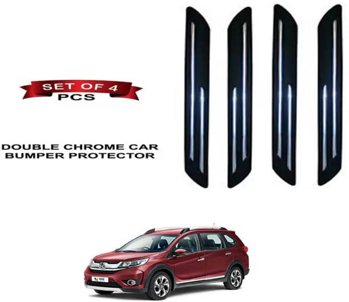 RONISH Rubber Car Bumper Protector Guard (Double Chrome) For Honda BRV RONISH Rubber Car Bumper Protector Guard (Double Chrome) For Honda BRV