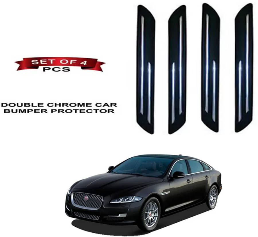 RONISH Rubber Car Bumper Protector Guard (Double Chrome) For Jaguar XJ L RONISH Rubber Car Bumper Protector Guard (Double Chrome) For Jaguar XJ L
