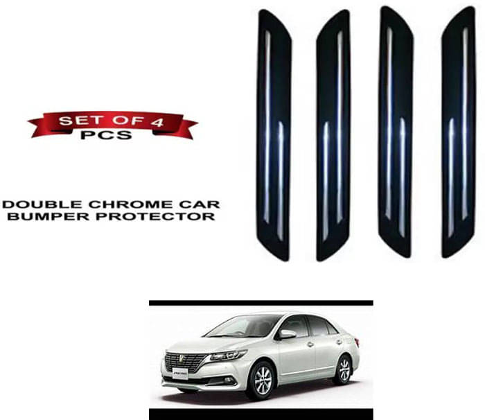     			RONISH Rubber Car Bumper Protector Guard (Double Chrome) For Toyota PREMIO