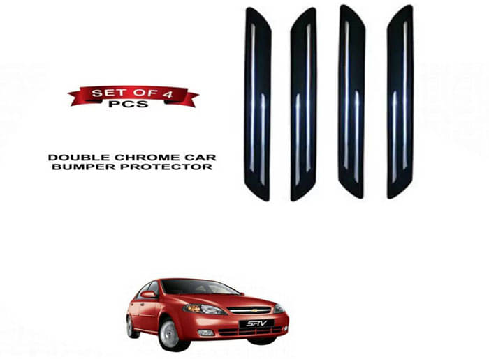 RONISH Rubber Car Bumper Protector Guard (Double Chrome) For Chevrolet Optra SRV RONISH Rubber Car Bumper Protector Guard (Double Chrome) For Chevrolet Optra SRV