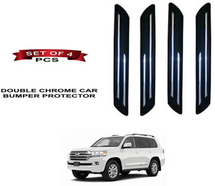 RONISH Rubber Car Bumper Protector Guard (Double Chrome) For Toyota Land Cruise RONISH Rubber Car Bumper Protector Guard (Double Chrome) For Toyota Land Cruise