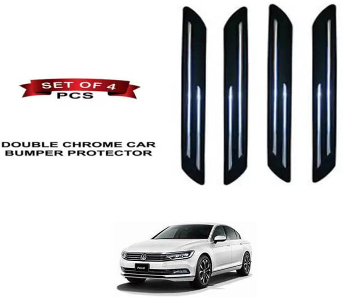 RONISH Rubber Car Bumper Protector Guard (Double Chrome) For Volkswagen Passat     			RONISH Rubber Car Bumper Protector Guard (Double Chrome) For Volkswagen Passat