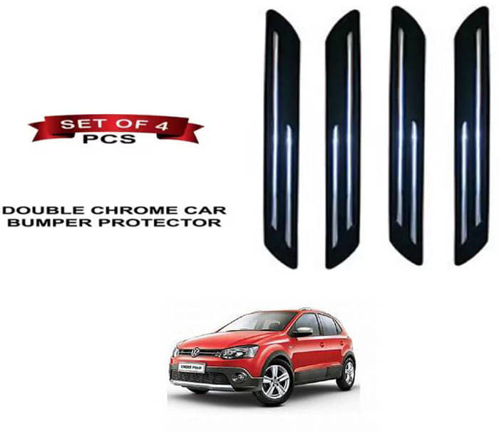 RONISH Rubber Car Bumper Protector Guard (Double Chrome) For Volkswagen Polo Cross RONISH Rubber Car Bumper Protector Guard (Double Chrome) For Volkswagen Polo Cross