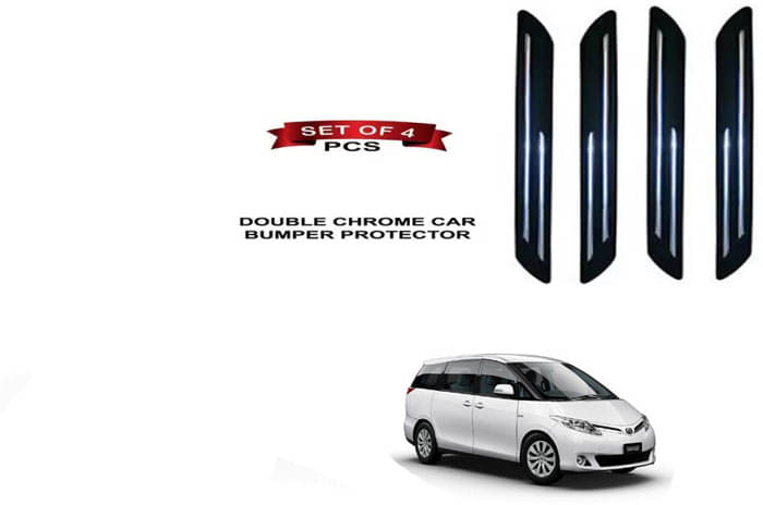 RONISH Rubber Car Bumper Protector Guard (Double Chrome) For Toyota Previa RONISH Rubber Car Bumper Protector Guard (Double Chrome) For Toyota Previa