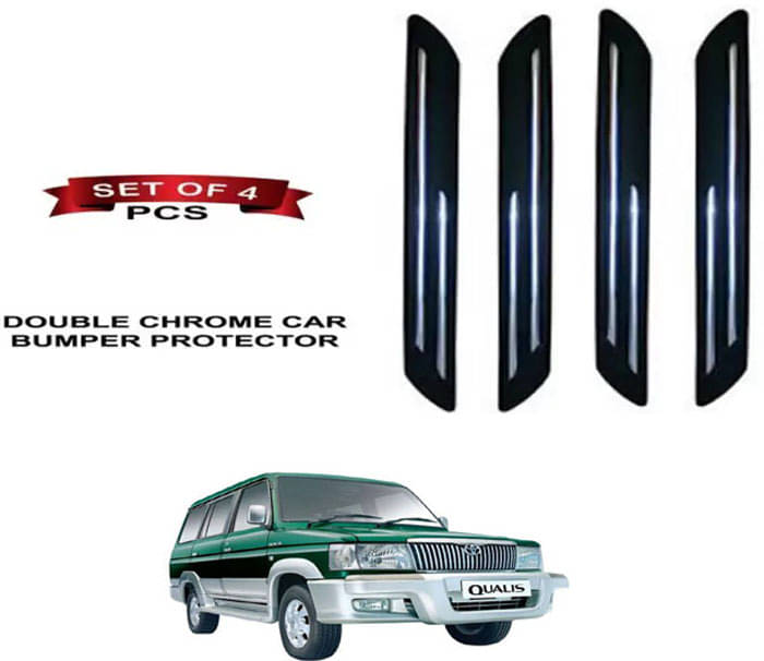RONISH Rubber Car Bumper Protector Guard (Double Chrome) For Toyota Qualis RONISH Rubber Car Bumper Protector Guard (Double Chrome) For Toyota Qualis