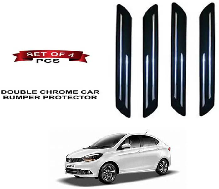 RONISH Rubber Car Bumper Protector Guard (Double Chrome) For Tata Tigor RONISH Rubber Car Bumper Protector Guard (Double Chrome) For Tata Tigor