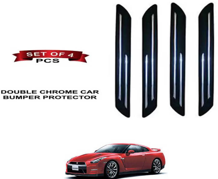 RONISH Rubber Car Bumper Protector Guard (Double Chrome) For Nissan GTI RONISH Rubber Car Bumper Protector Guard (Double Chrome) For Nissan GTI