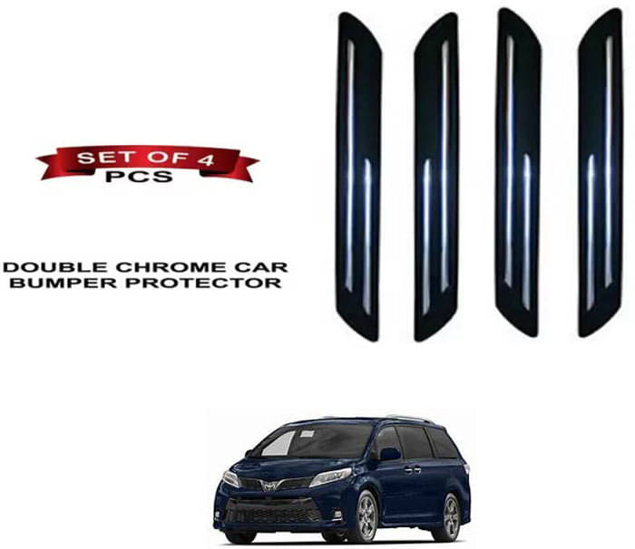 RONISH Rubber Car Bumper Protector Guard (Double Chrome) For Toyota Siena RONISH Rubber Car Bumper Protector Guard (Double Chrome) For Toyota Siena