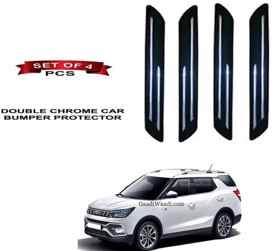 RONISH Rubber Car Bumper Protector Guard (Double Chrome) For Mahindra XUV400 RONISH Rubber Car Bumper Protector Guard (Double Chrome) For Mahindra XUV400