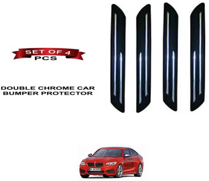     			RONISH Rubber Car Bumper Protector Guard (Double Chrome) For BMW 2 Series
