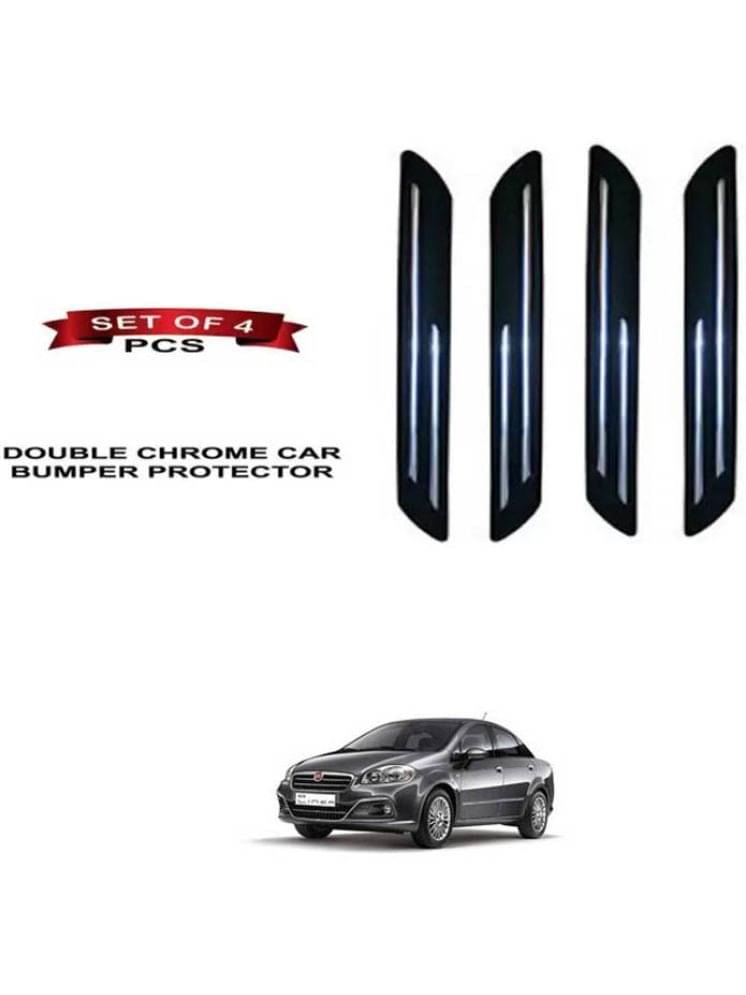 RONISH Rubber Car Bumper Protector Guard (Double Chrome) For Fiat Linea RONISH Rubber Car Bumper Protector Guard (Double Chrome) For Fiat Linea
