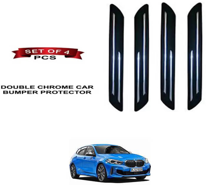 RONISH Rubber Car Bumper Protector Guard (Double Chrome) For BMW 1 Series RONISH Rubber Car Bumper Protector Guard (Double Chrome) For BMW 1 Series