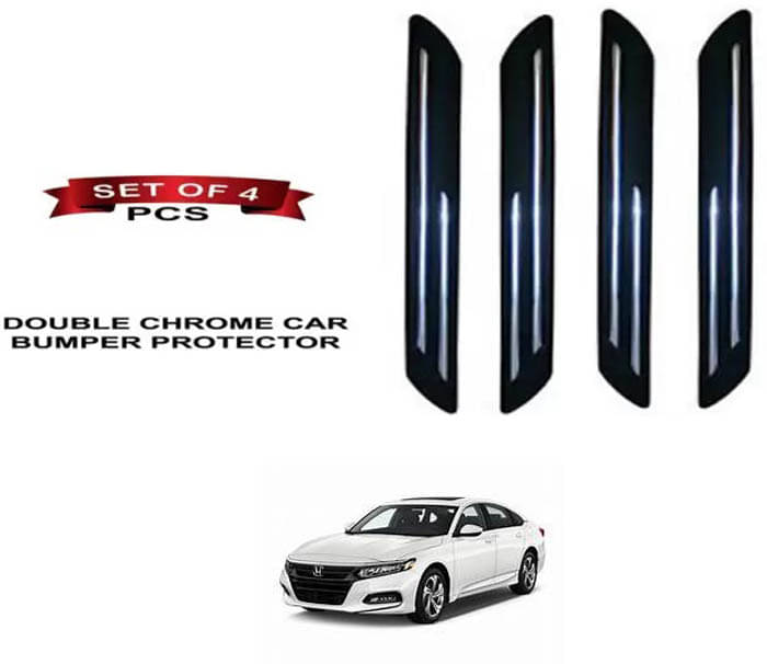 RONISH Rubber Car Bumper Protector Guard (Double Chrome) For Honda Accord RONISH Rubber Car Bumper Protector Guard (Double Chrome) For Honda Accord