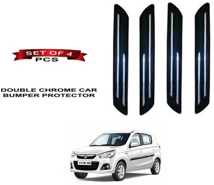 RONISH Rubber Car Bumper Protector Guard (Double Chrome) For Maruti Suzuki Alto K10 RONISH Rubber Car Bumper Protector Guard (Double Chrome) For Maruti Suzuki Alto K10